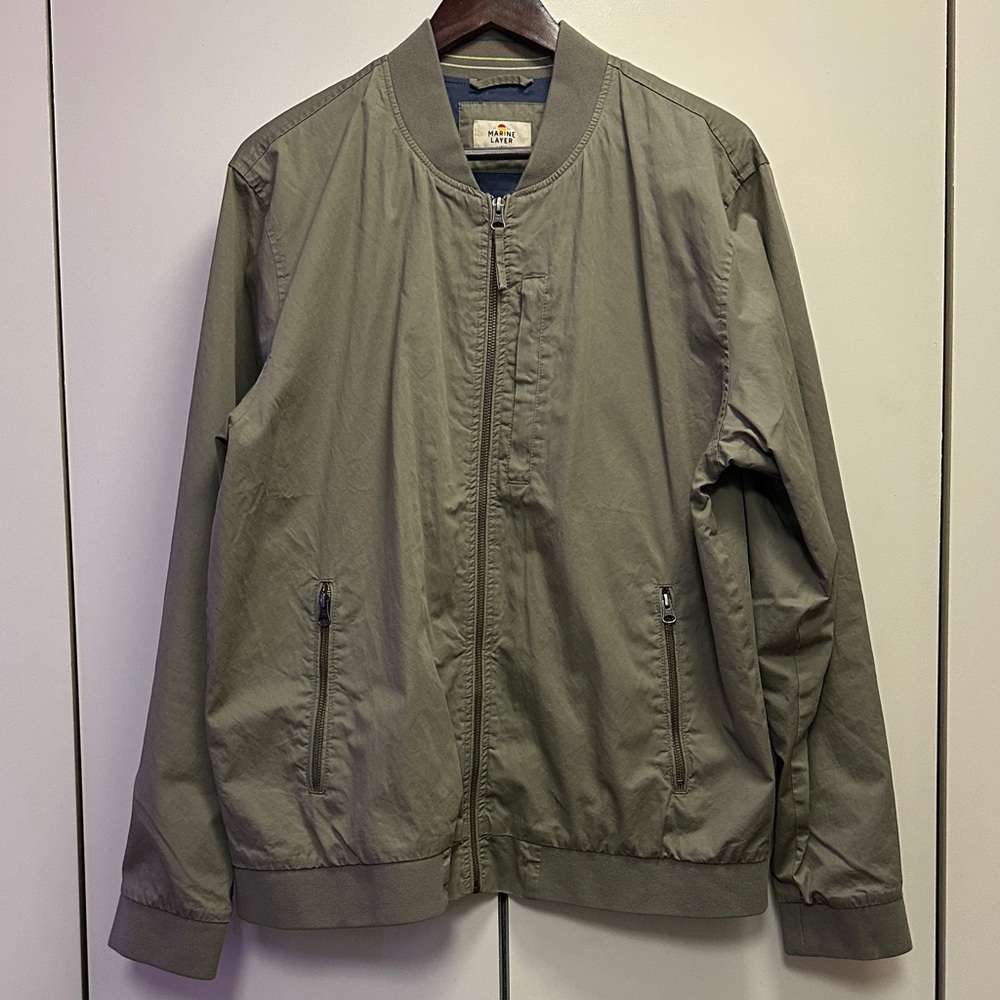 Marine Layer Olive Green Bomber Jacket